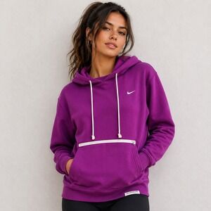 Nike Standard‎ Issue XS Dri-FIT Hoodie Purple Zipper Pocket Pullover Sweatshirt